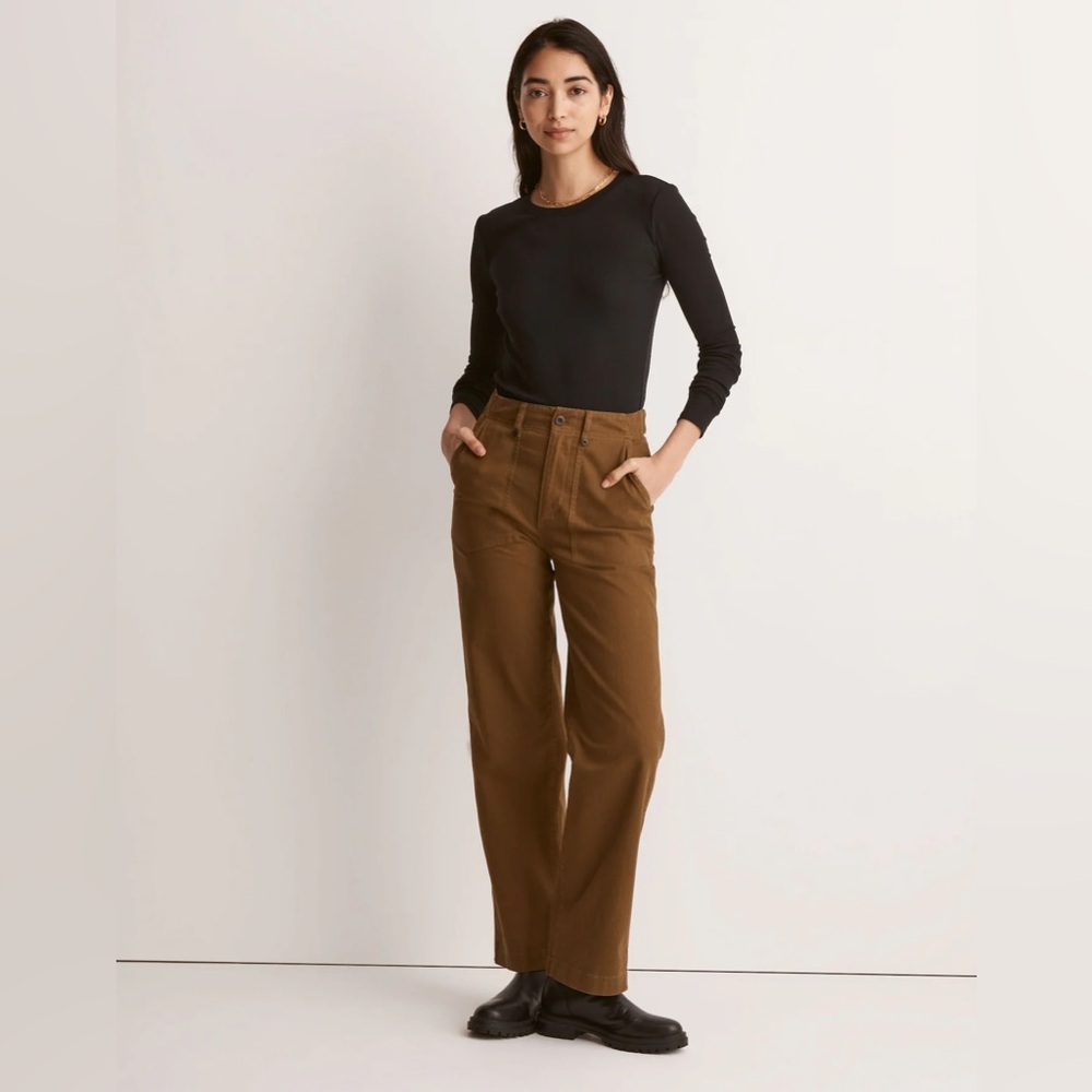 Madewell The Perfect Vintage Wide-Leg Pant: Utility Edition-Golden Spinach